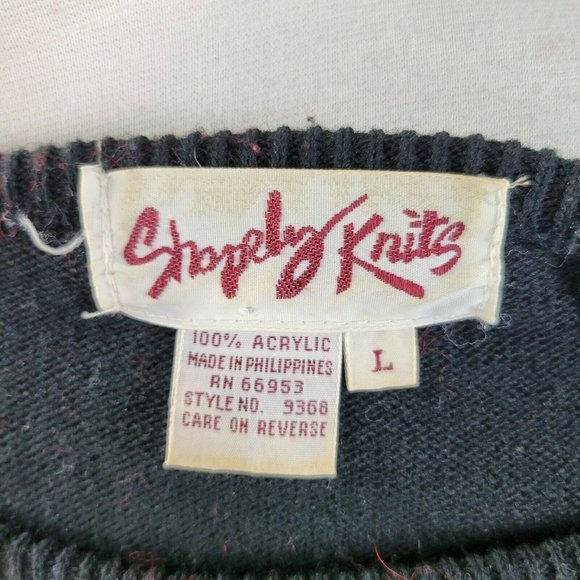 Vintage size Large Sweater Lace Cut out Sequin Dark Academia Black Goth alt - Picture 7 of 7